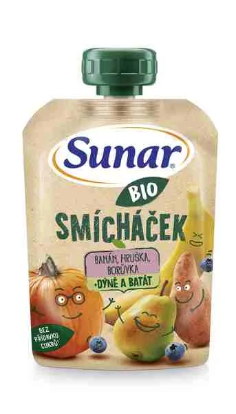 SUNAR BIO SMICHACEK banán, hruška, čučoriedka, tekvica, batát 1×100 g, ovocný príkrm