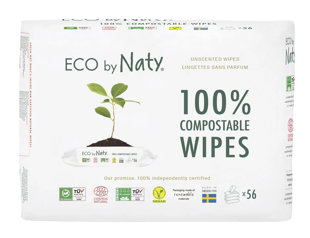 Eco by Naty Vlhčené obrúsky bez vône pre citlivú pokožku 1×168 ks, vlhčené obrúsky