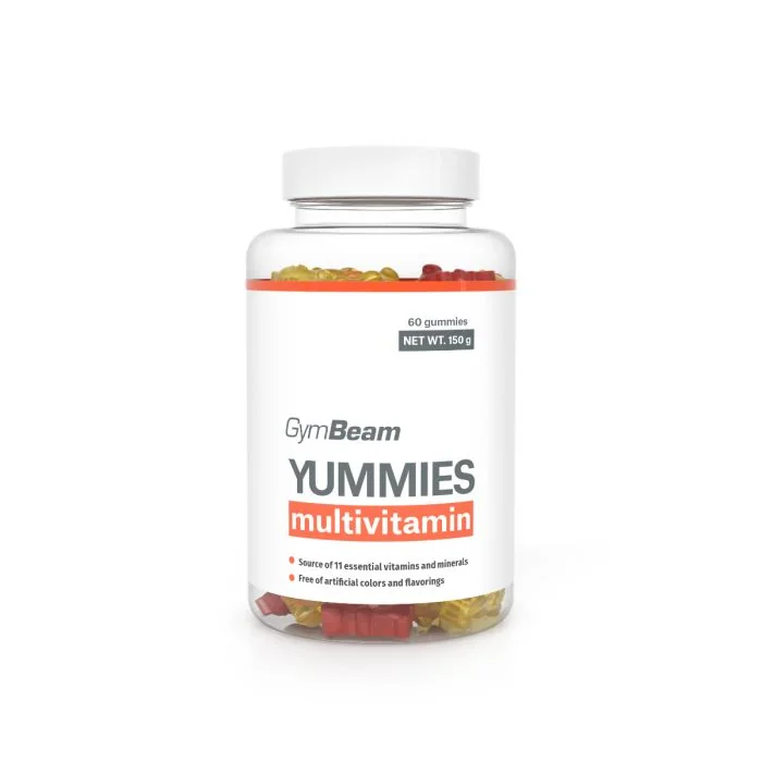 GYMBEAM Multivitamin Yummies orange lemon cherry 1×60 cps, výživový doplnok