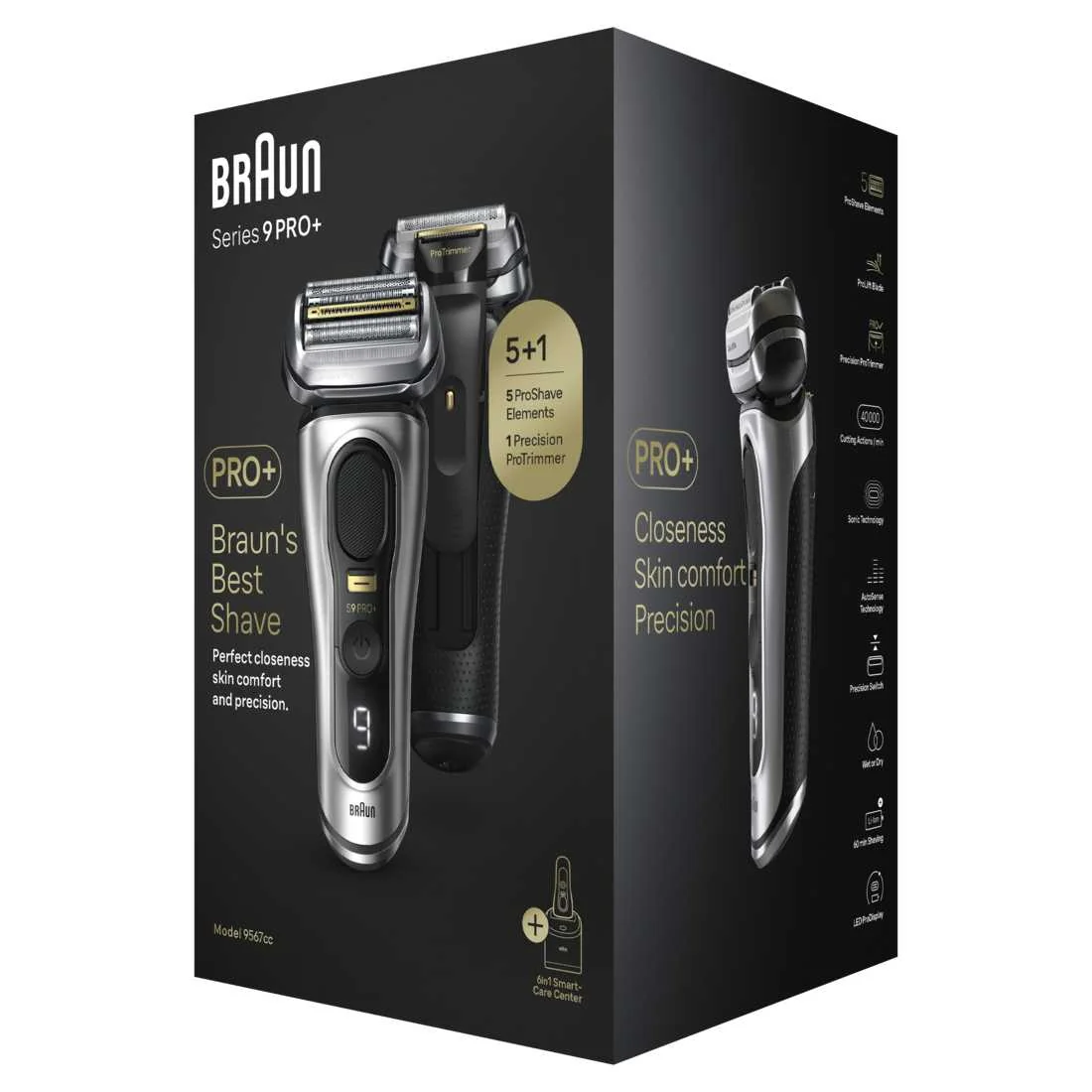 BRAUN Series 9 PRO+ 9567cc Silver 1×1 ks, Holiaci strojček