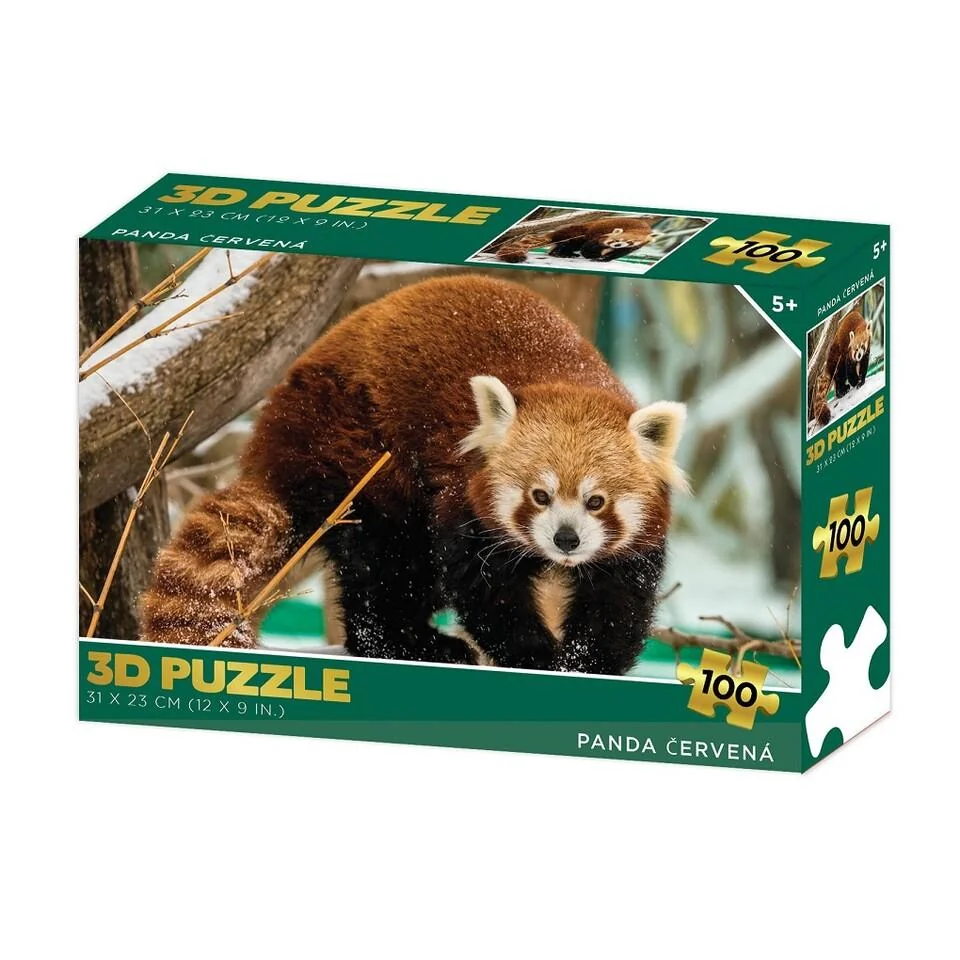 Puzzle 3D Panda červená 100 dielikov