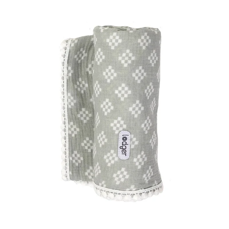 LODGER - Swaddler Tribe Muslin Silt Green 