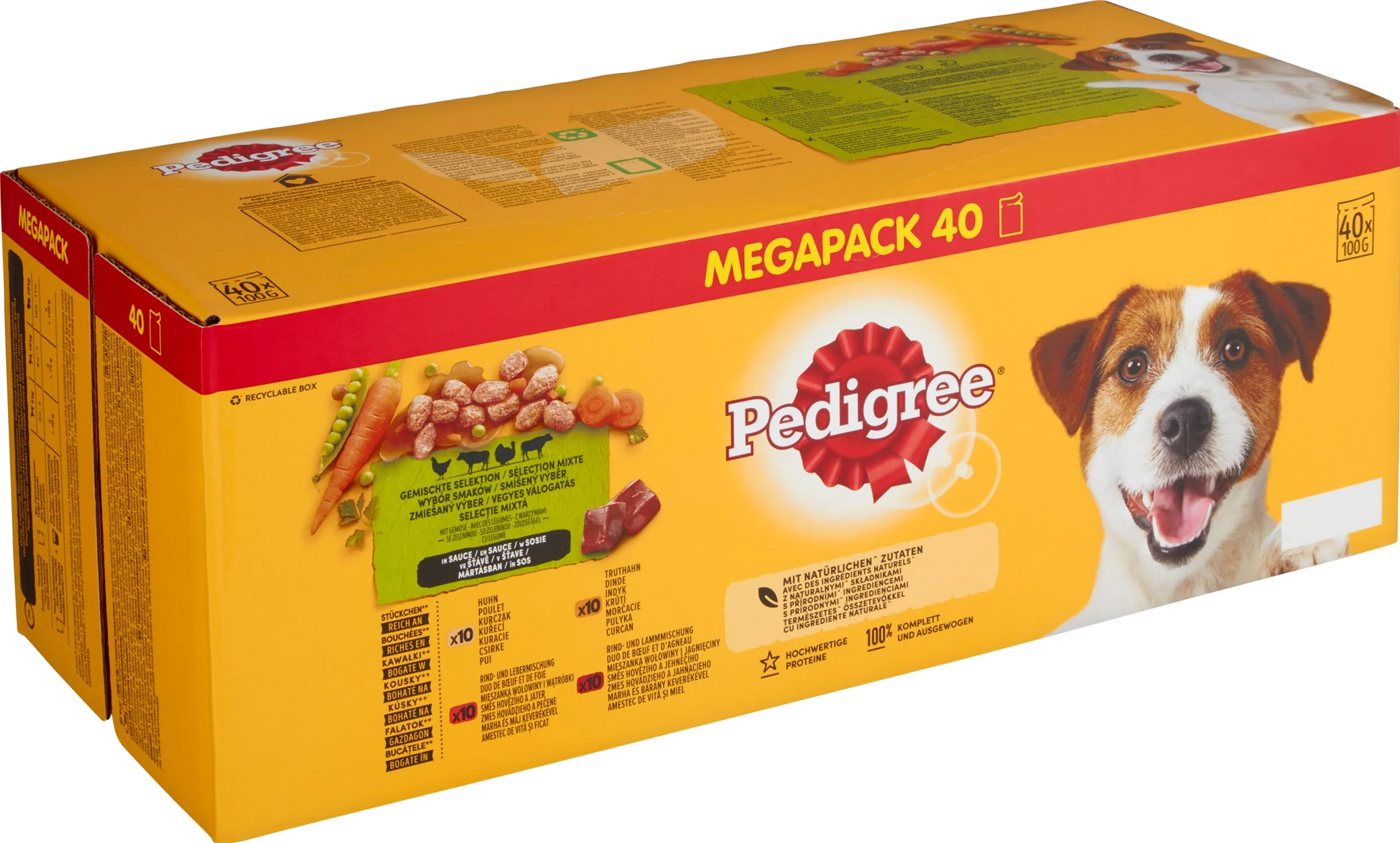 PEDIGREE Kapsička mixovaný výber so zeleninou v šťave, 40pack 40×100 g, kapsička pre psy