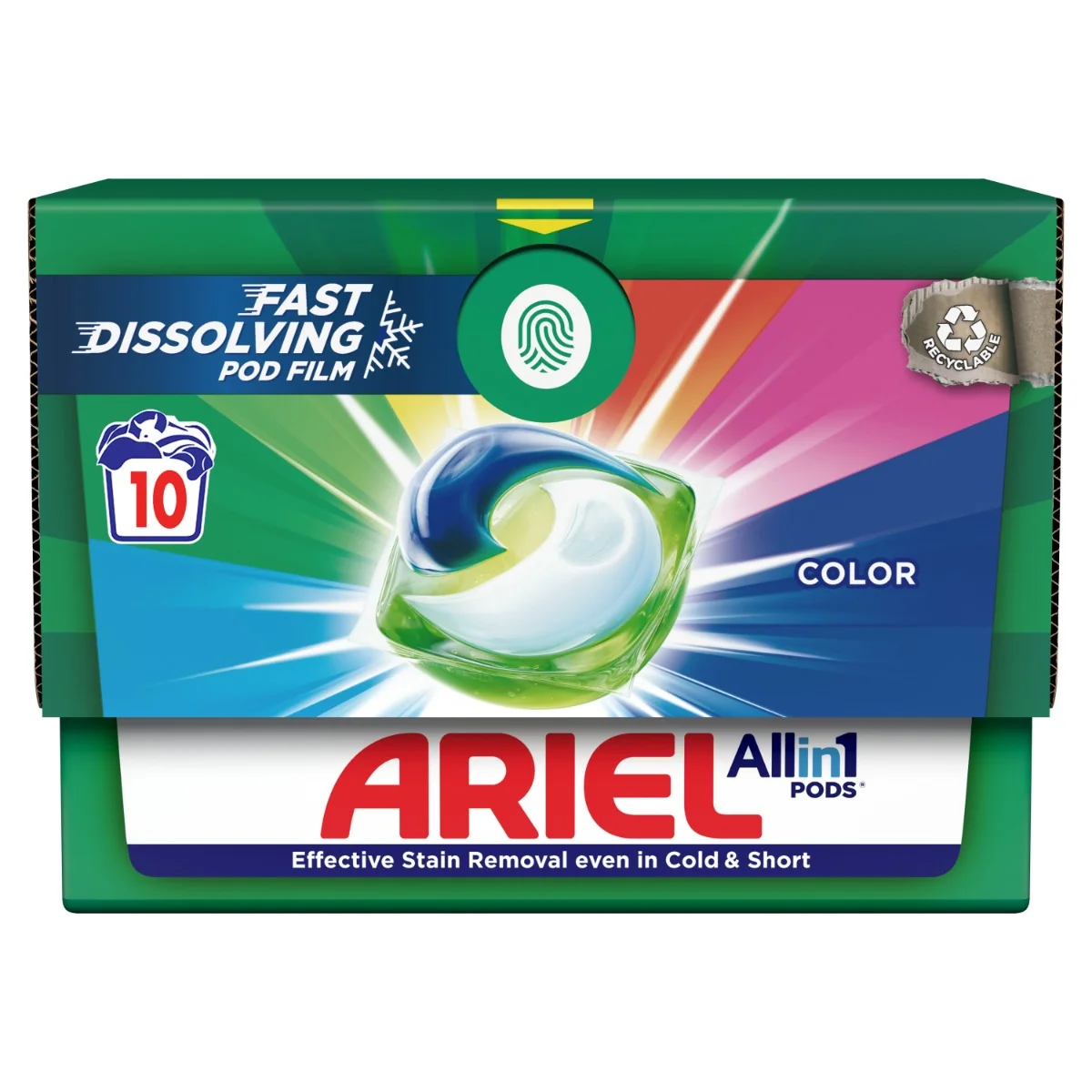 Ariel All-in-1 PODS Color, Tekutý Prací Prostriedok v Kapsulách, 10 Praní 1×10 ks, kapsule na pranie