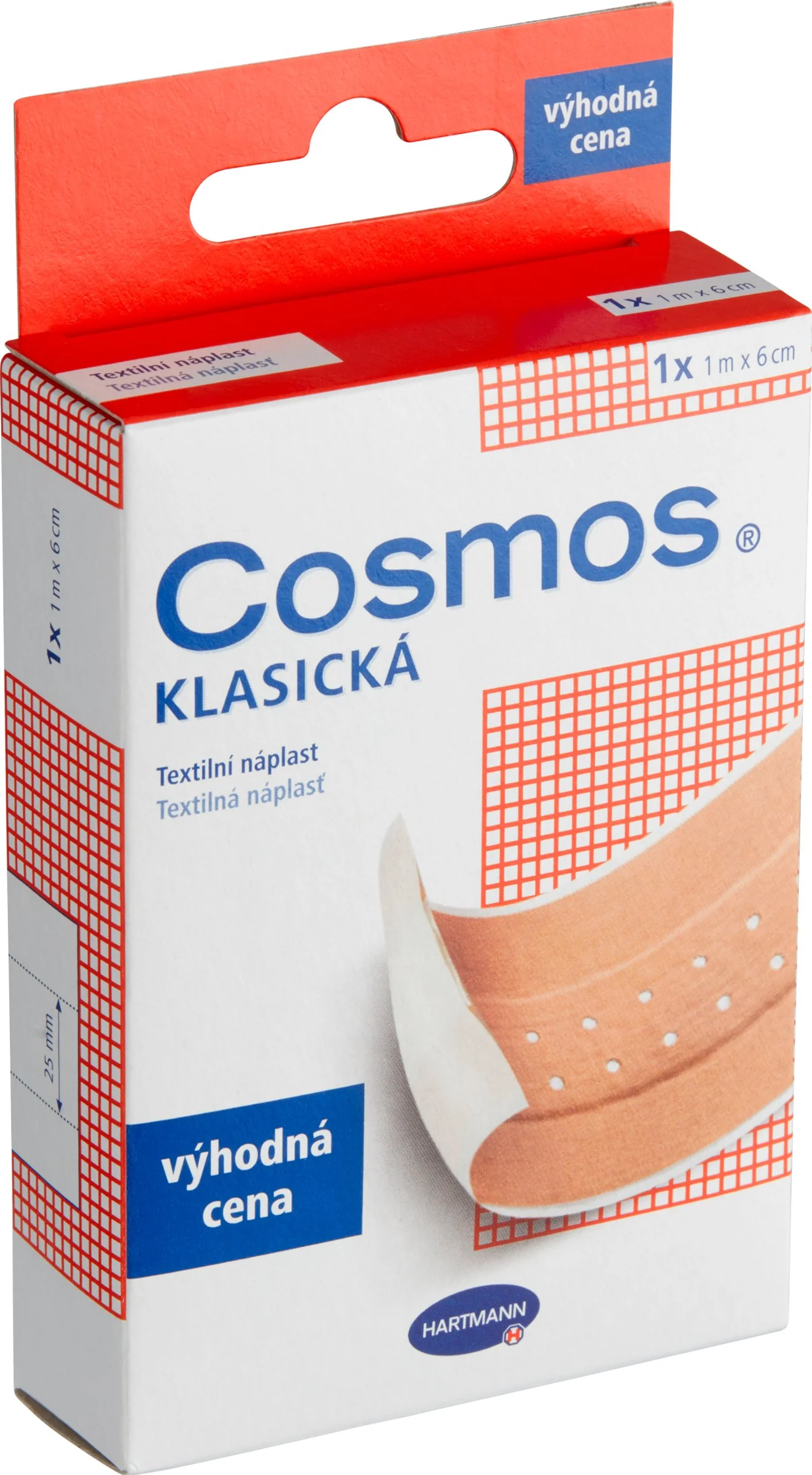 COSMOS KLASICKÁ Textilná náplasť 1×1 ks, nedelená náplasť