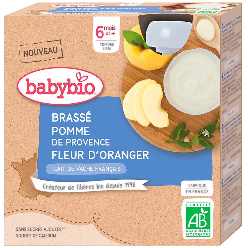 BABYBIO Brassé jablko pomarančový kvet 4x85 g