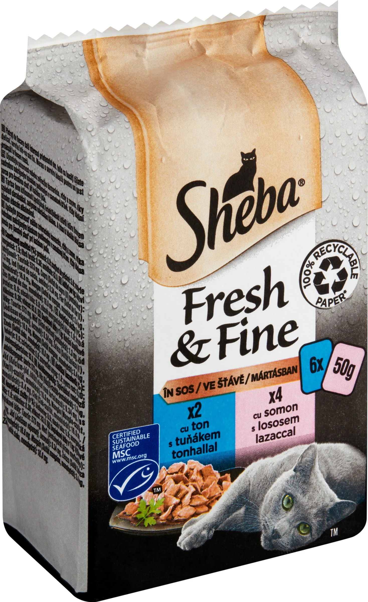 Sheba Kapsička Fresh&Fine Rybací Výber 6ks 300g 1×300 g