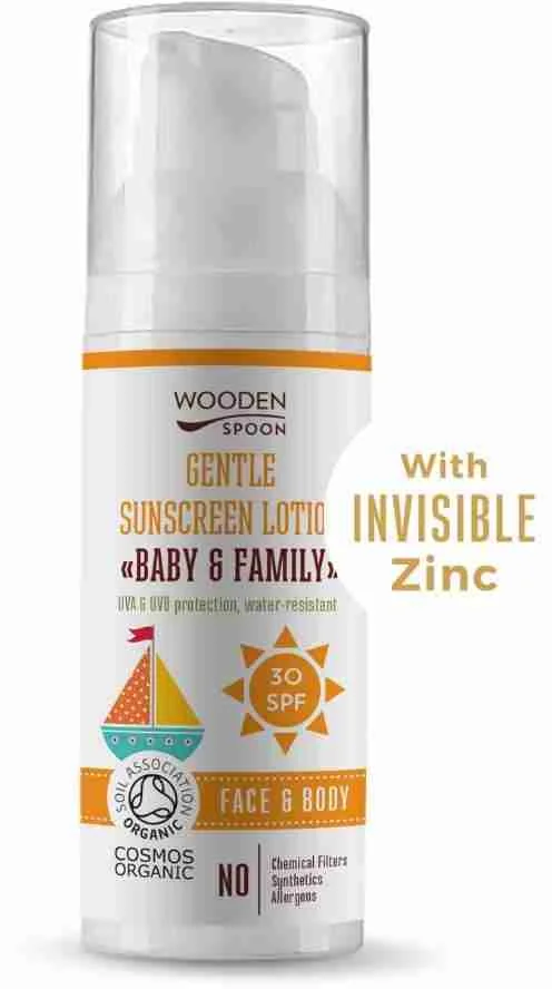 Wooden Spoon Opaľovacie telové mlieko Baby & Family SPF30 50 ml