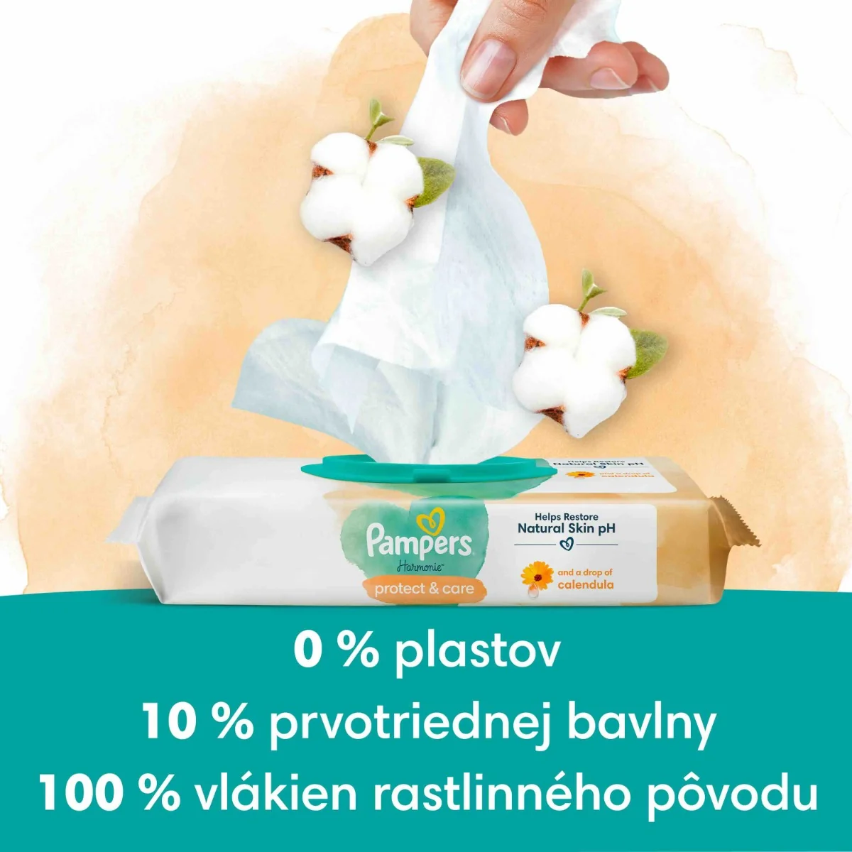 Pampers Harmonie Protect & Care detské vlhčené obrúsky 3×44 ks, vlhčené obrúsky