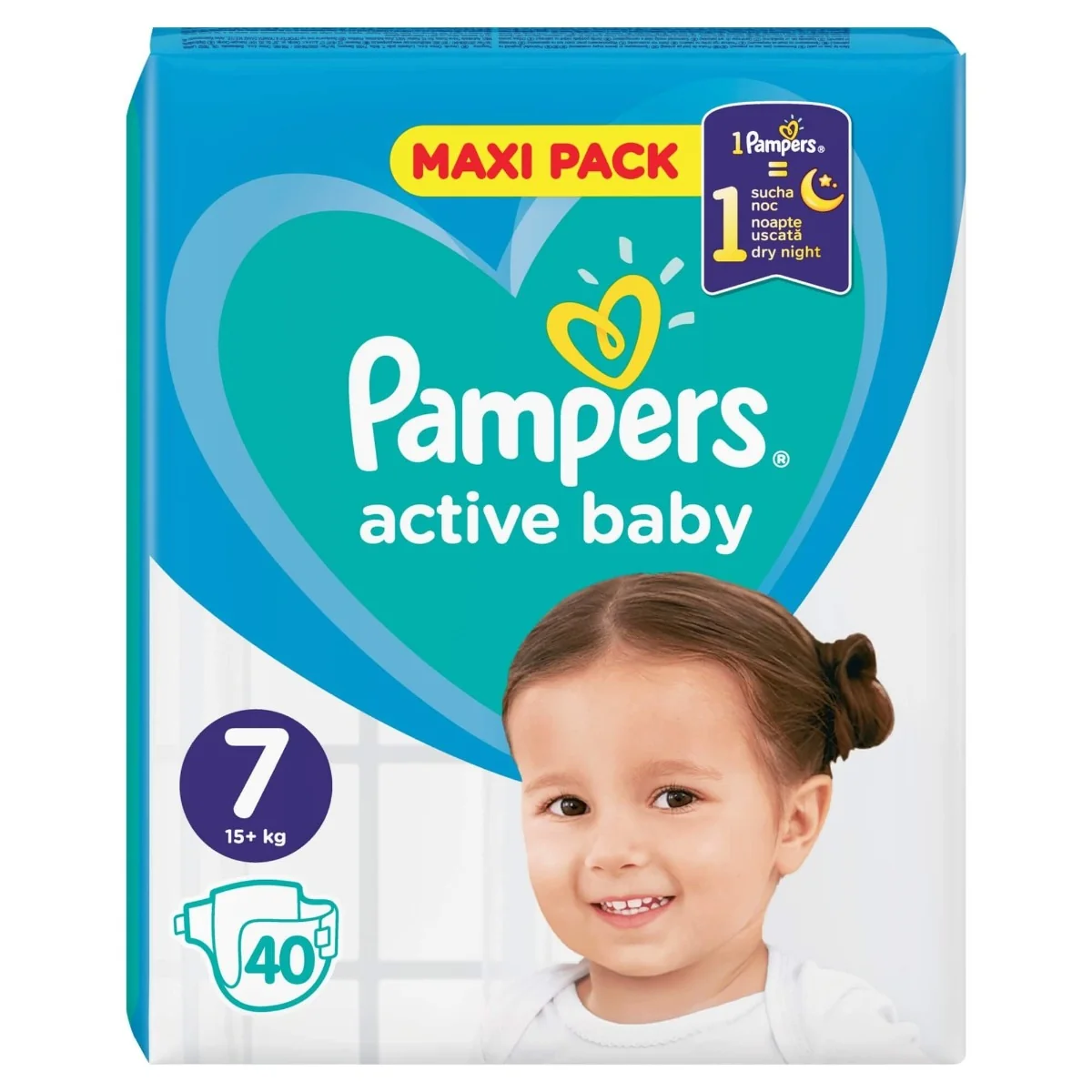 Pampers Active Baby Plienky Veľkosť 7 40ks 15+kg