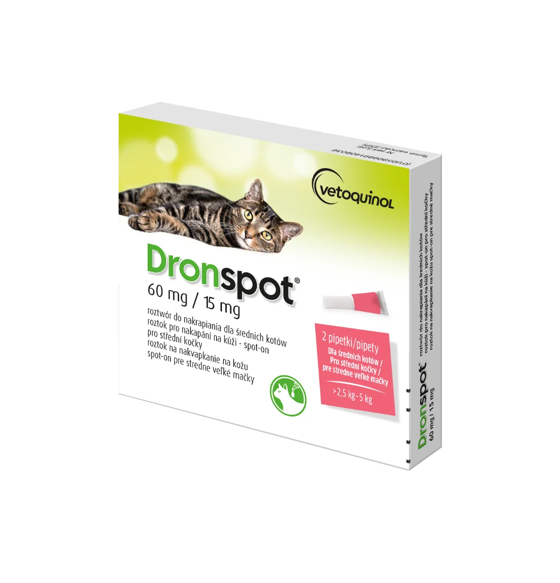 Dronspot 60 mg/15 mg spot-on (2 pipety)