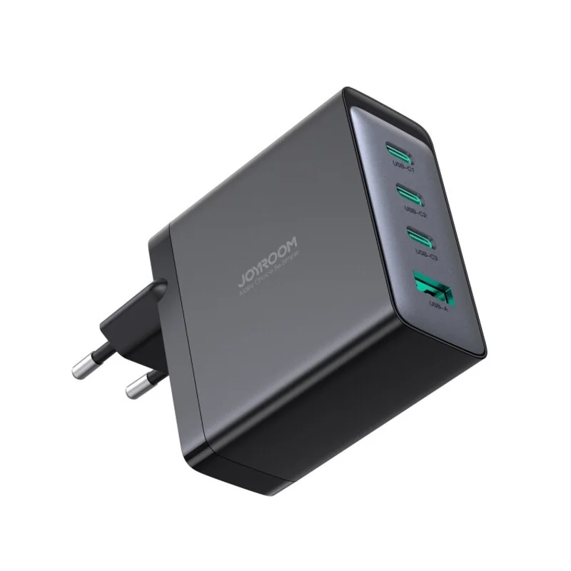 Joyroom JR-TCG04EU GaN sieťová nabíjačka USB / 3x USB-C 100W + kábel U SB-C, čierna