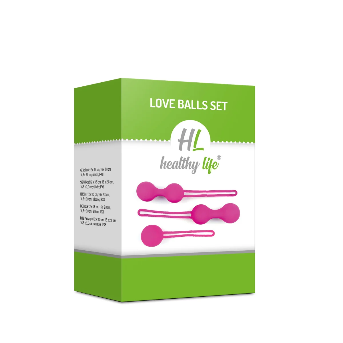 Healthy Life - Venušine guličky set Euphoria tmavo ružové 1×3 ks, venušine guličky