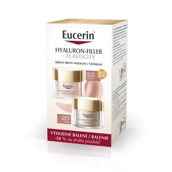 Eucerin HYALURON-FILLER + ELASTICITY Denný krém Rosé SPF 30 + Nočný krém