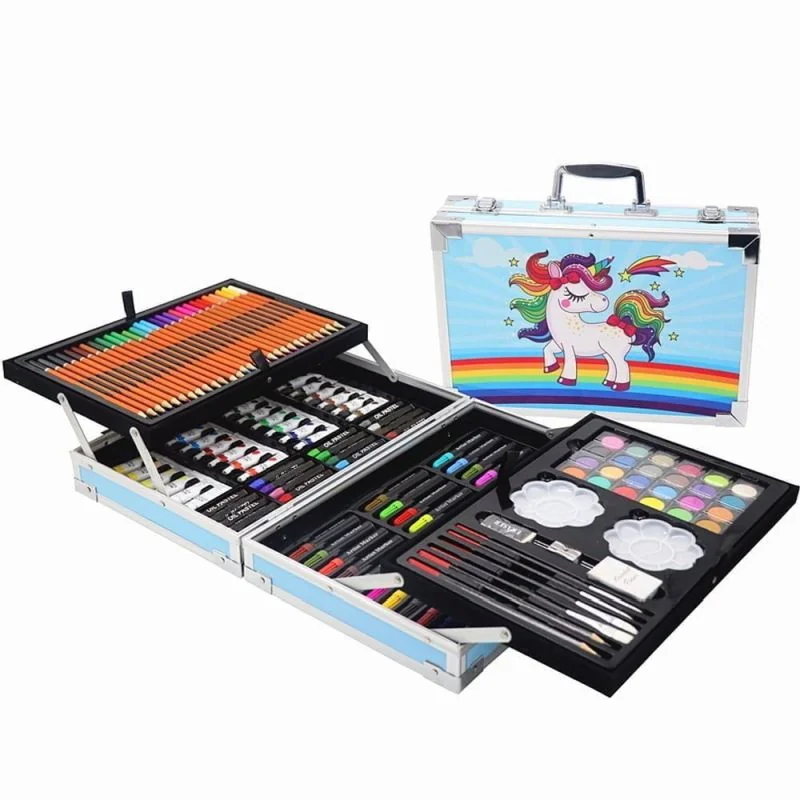 LIVEFY Art Kit sada pre maľovanie v kufríku pre deti 145ks, modrá 