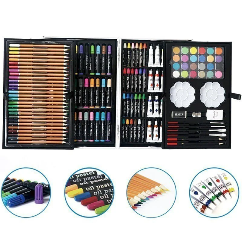 LIVEFY Art Kit sada pre maľovanie v kufríku pre deti 145ks, modrá 