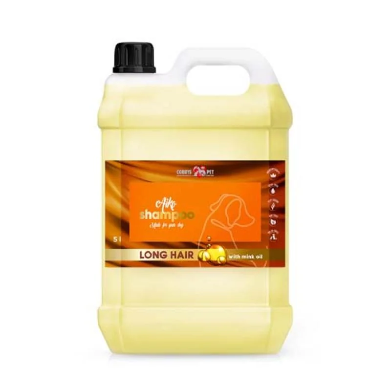 COBBYS PET AIKO LONG HAIR SHAMPOO WITH MINK OIL 5L šampón pre psov s norkovým olejom