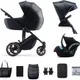 KINDERKRAFT SELECT Kočík kombinovaný 3v1 Prime 2 Venezian Black, Premium