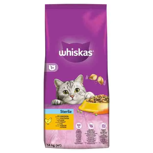 WHISKAS granule Sterile s kuracím 14kg