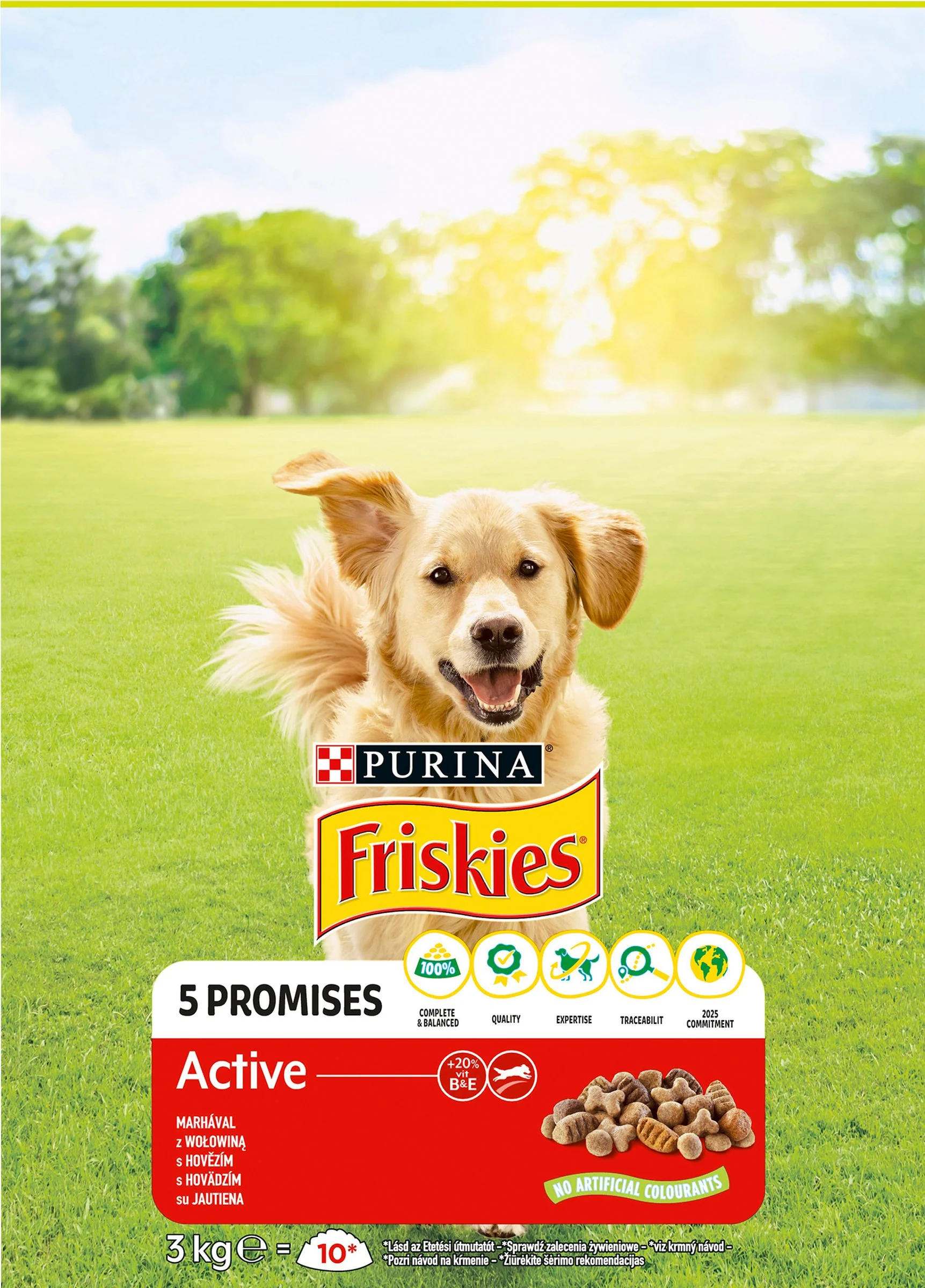 FRISKIES GP 1x3kg Active s hovädzim 1×3 kg, kompletné krmivo pre dospelých psov