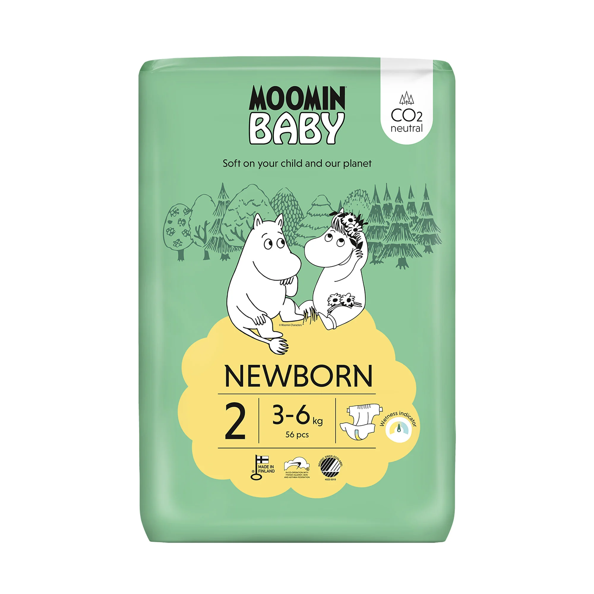 Moomin Baby 2 Newborn 3–6 kg eko plienky