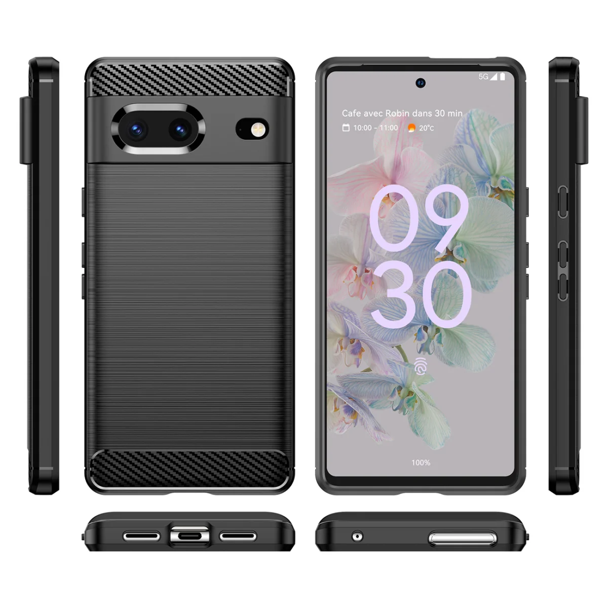 MG Carbon Case Flexible silikónový kryt na Google Pixel 7 čierny