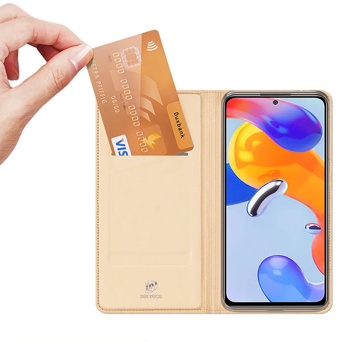 Dux Ducis Skin Pro knižkové kožené puzdro na Xiaomi Redmi Note 11 Pro4G/5G zlaté