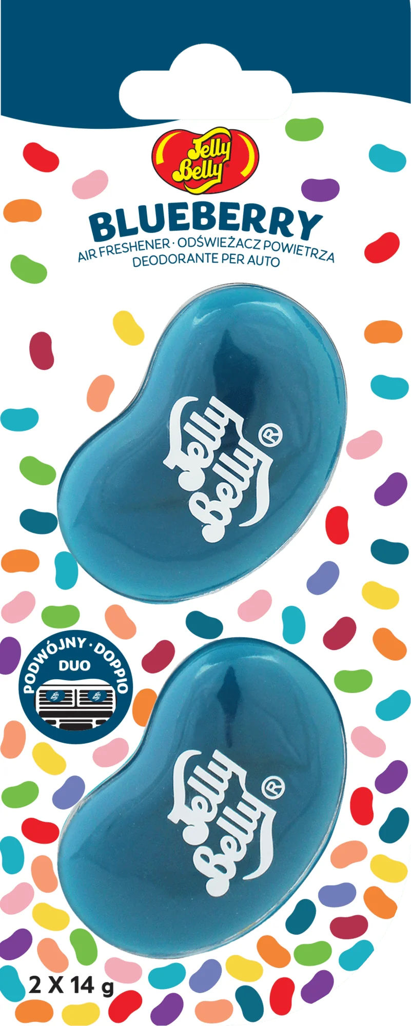 Jelly Belly VENT/CLIP-ON Blueberry osviežovač vzduchu na ventilačnú mriežku, čučoriedka 