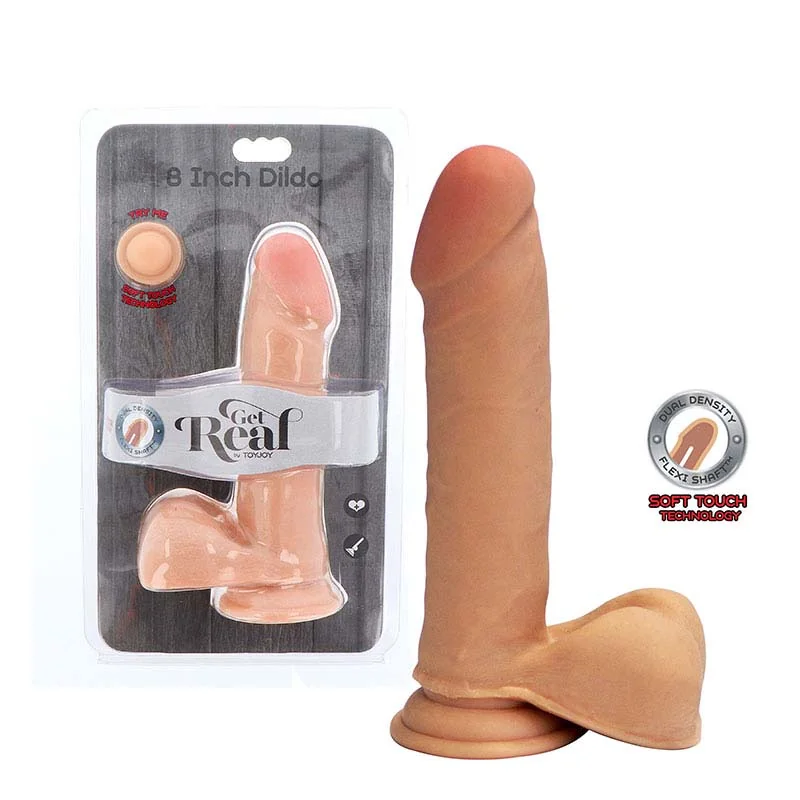 Get Real Dual Density 8" with balls dildo s prísavkou