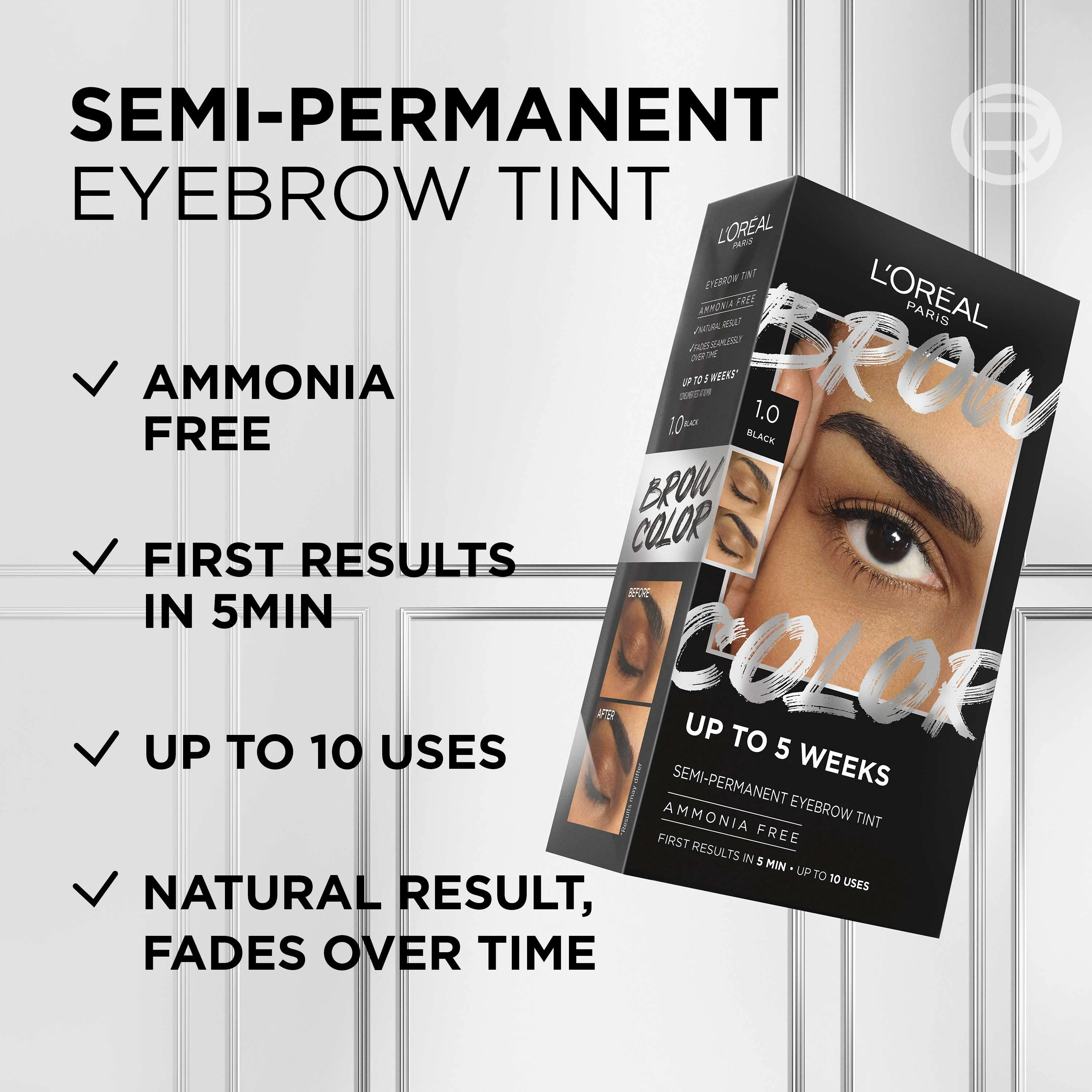 L'Oréal Paris Brow Color 5.0 Brunette semi-permanentná farba na obočie 1×1 ks, farba na obočie