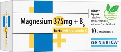 GENERICA Magnesium 375 mg + B6 forte s vitamínom C