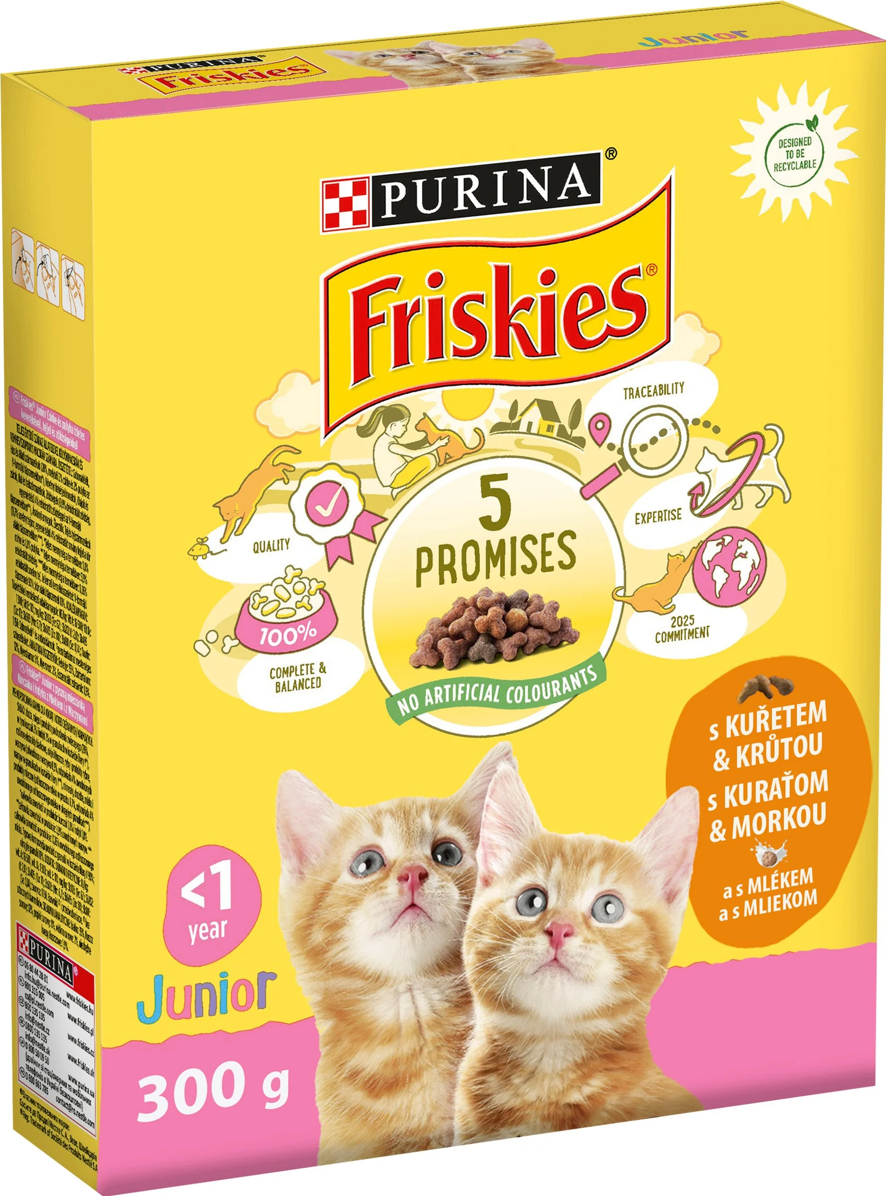 FRISKIES GM 1x300g Junior s kuraťom, mliekom a pridanou zeleninou 1×300 g, krmivo pre mačiatka