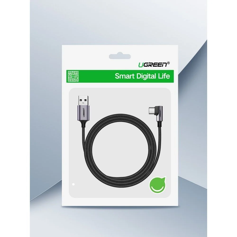 Ugreen kábel USB / USB-C 3A 1m, čierny/sivý 