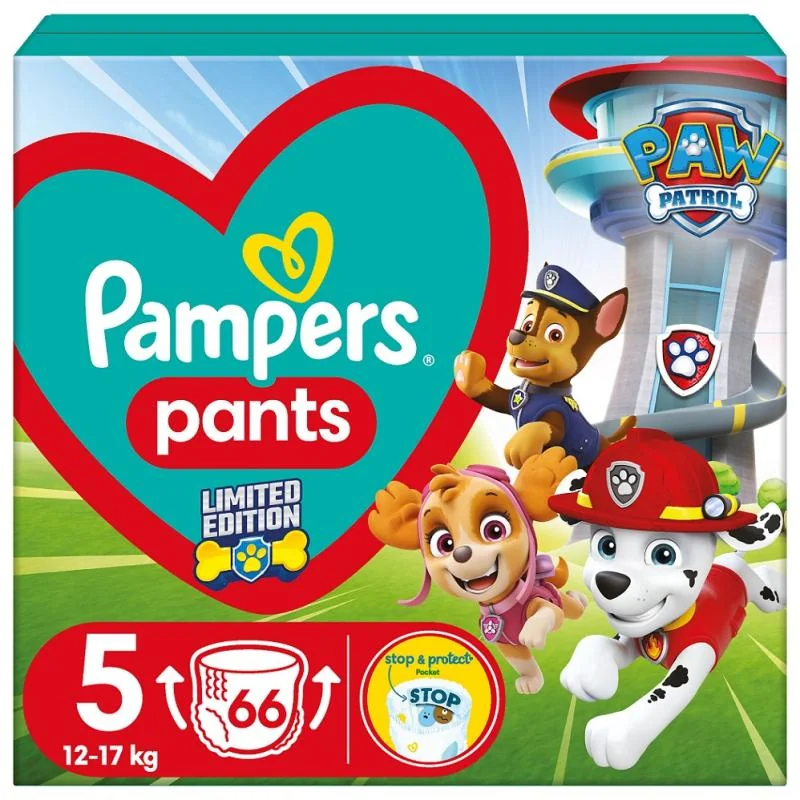 Pampers Pants Paw patrol S5 66ks (12-17kg)