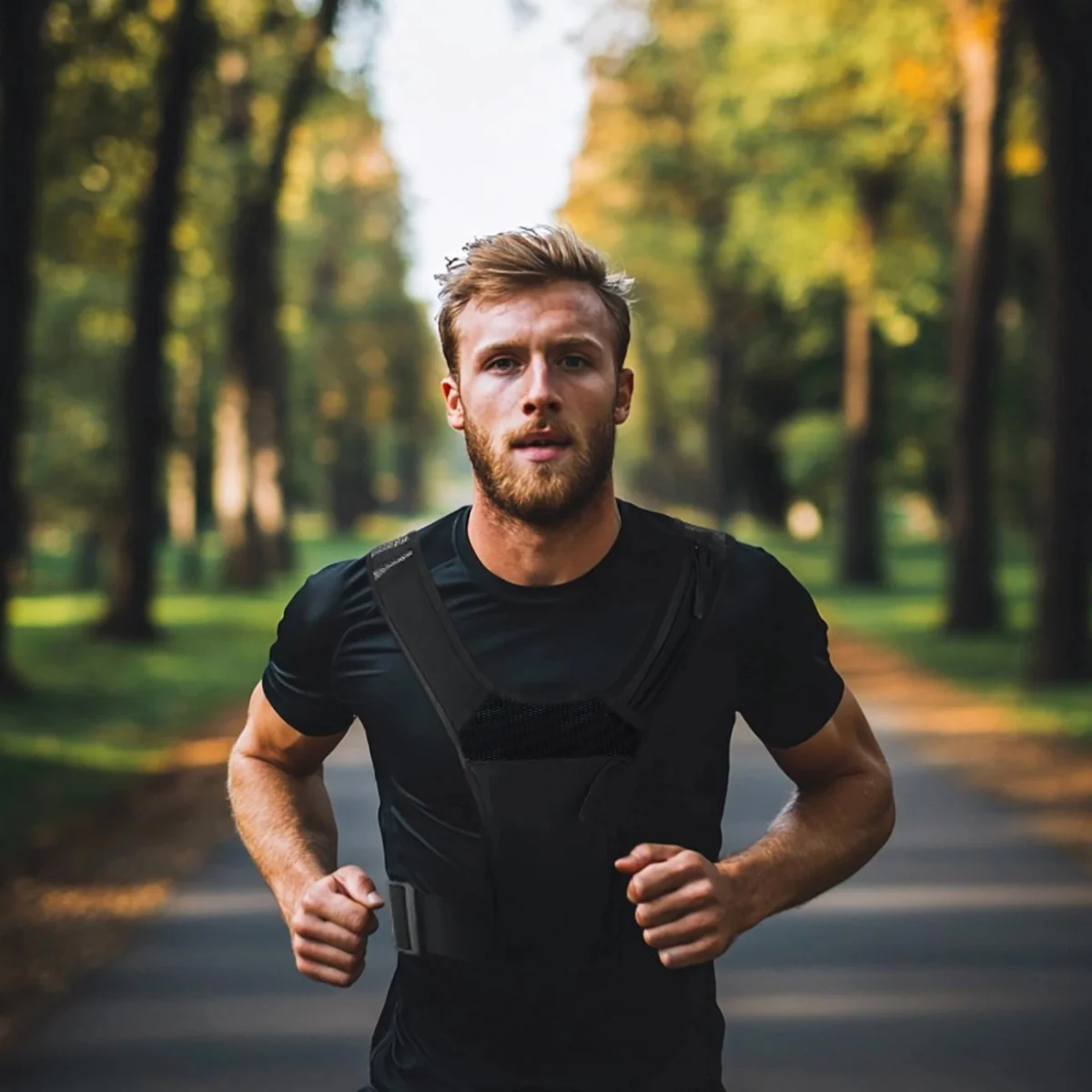 MG Running Vest reflexná bežecká vesta, čierna 