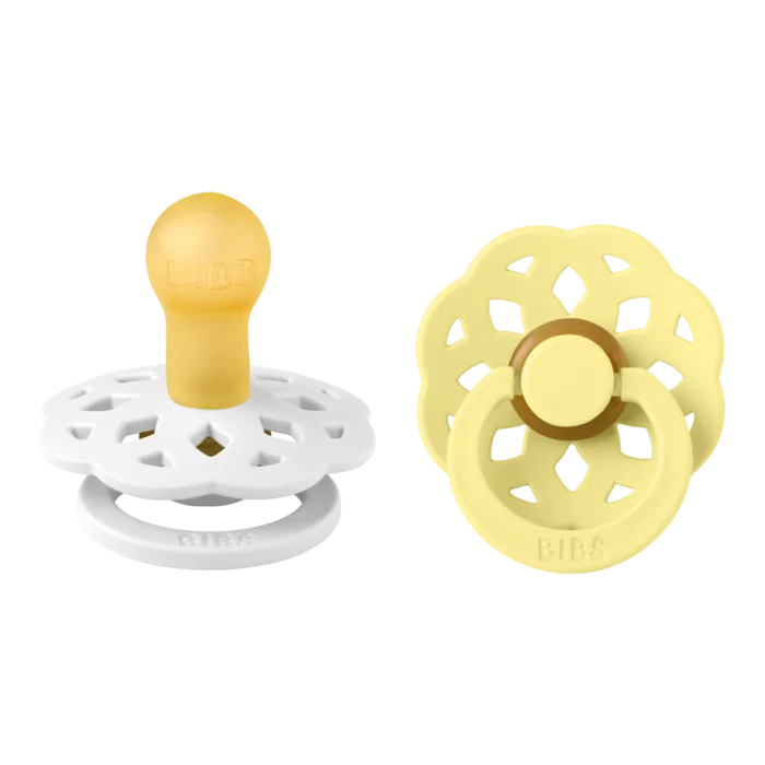 BIBS Boheme cumlíky z prírodného kaučuku 2ks - veľkosť 1, White / Sunshine