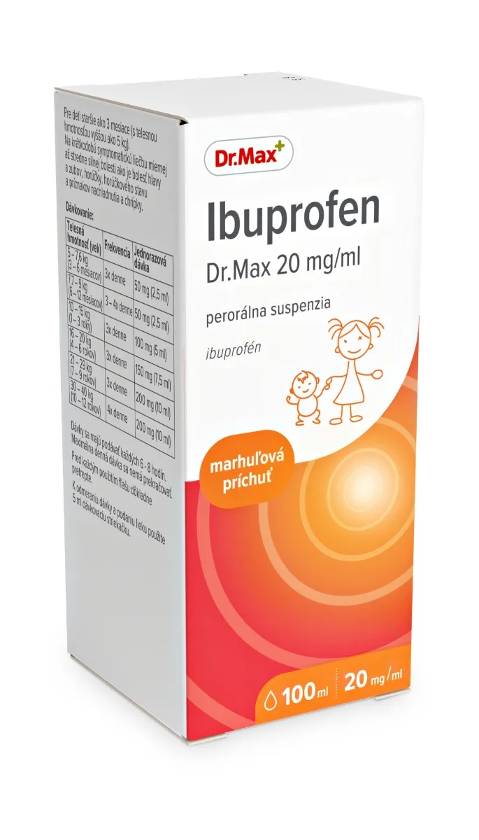 Ibuprofen Dr. Max 20 mg/ml marhuľová príchuť 1×100 ml