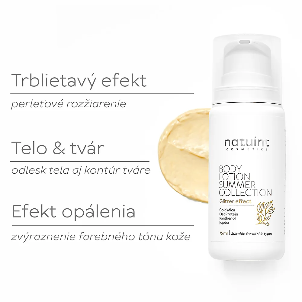 Natuint - Letný hydratačný krém - Perleť Body Lotion Summer Collection - Glitter effect