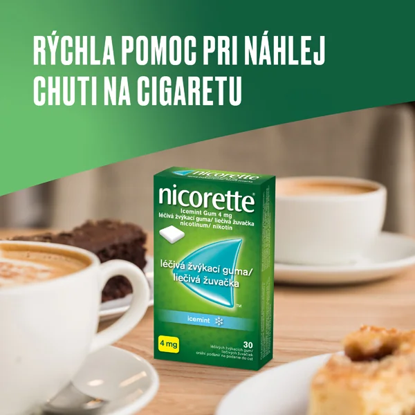 Nicorette® Icemint Gum 4 mg 1×30 ks, žuvačky