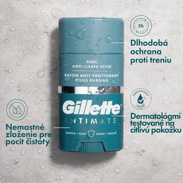 Gillette intímna tyčinka proti zapareninám 1×48 g, intímna tyčinka