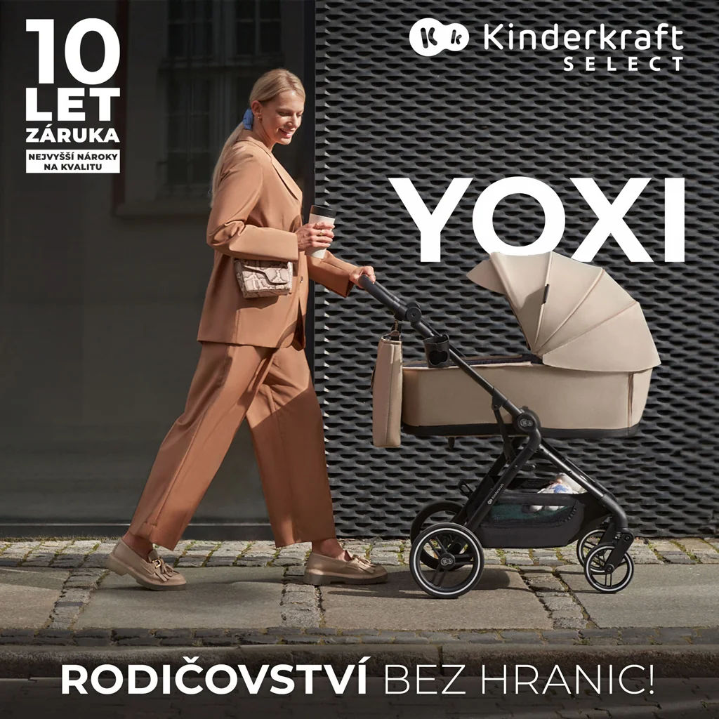 KINDERKRAFT SELECT Kočík kombinovaný Yoxi 2v1 Moonlight Grey 1×1 ks, kombinovaný kočík