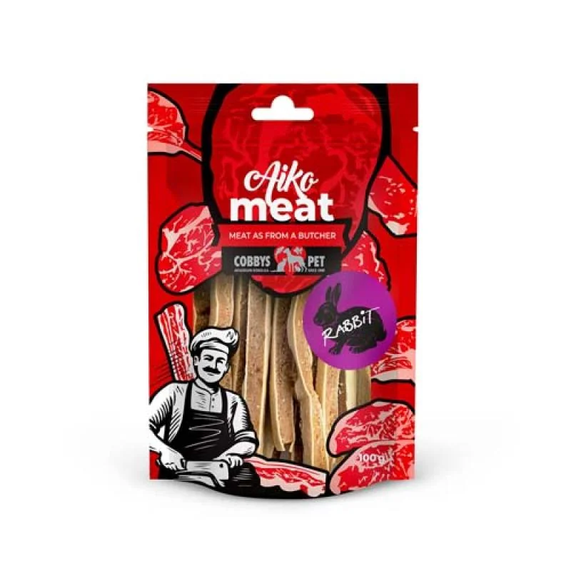 COBBYS PET AIKO Meat Rabbit Sandwich sušené králičie mäso s treskou 100g