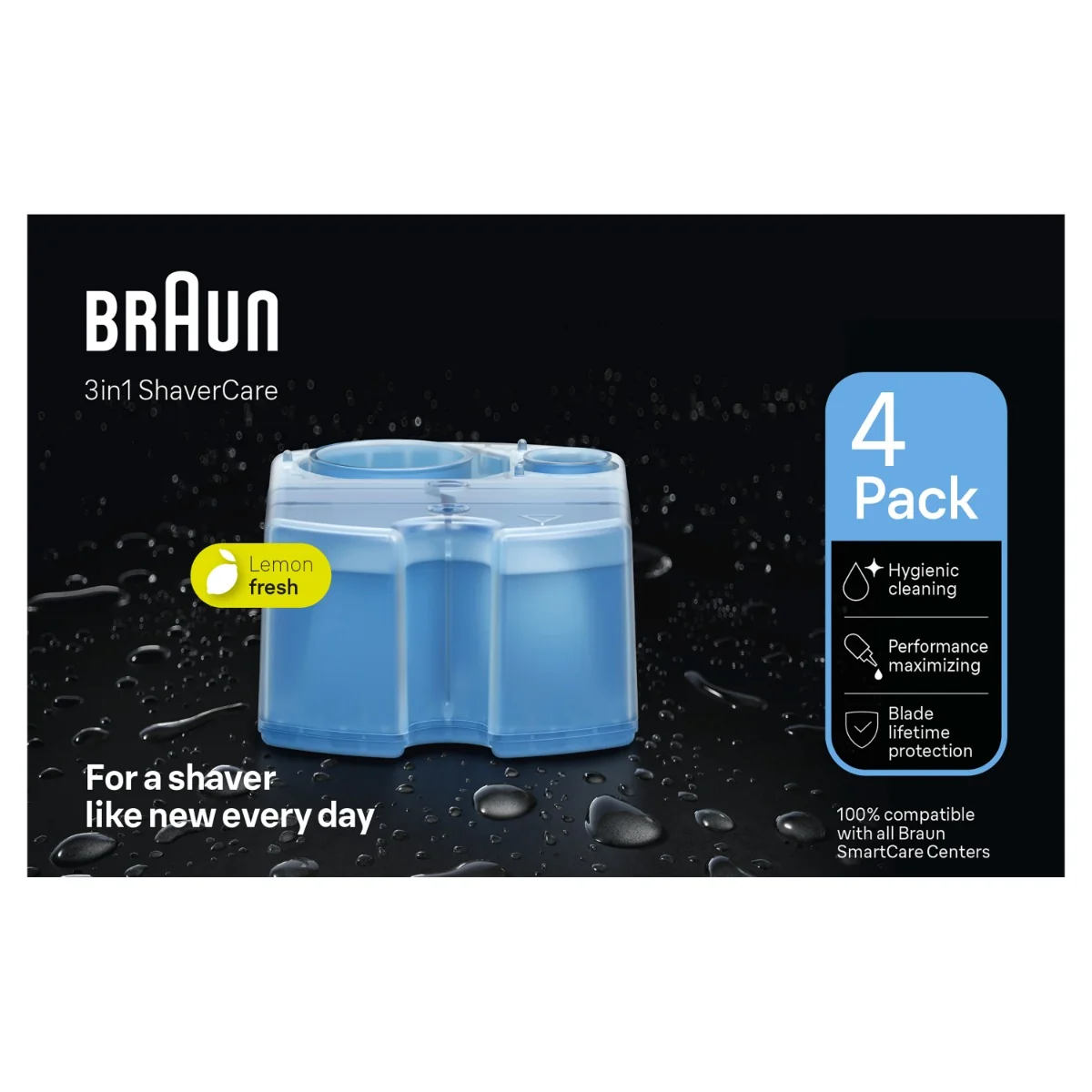 Braun 3 v 1 ShaverCare SmartCare Center Náhradná Náplň, Hygienické Čistenie, 4 ks 1×4 ks, náhradná náplň