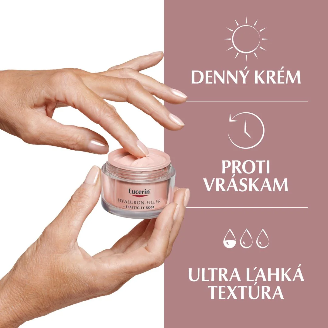 Eucerin HYALURON-FILLER + ELASTICITY Denný krém Rosé SPF 30 1×50 ml, denný krém