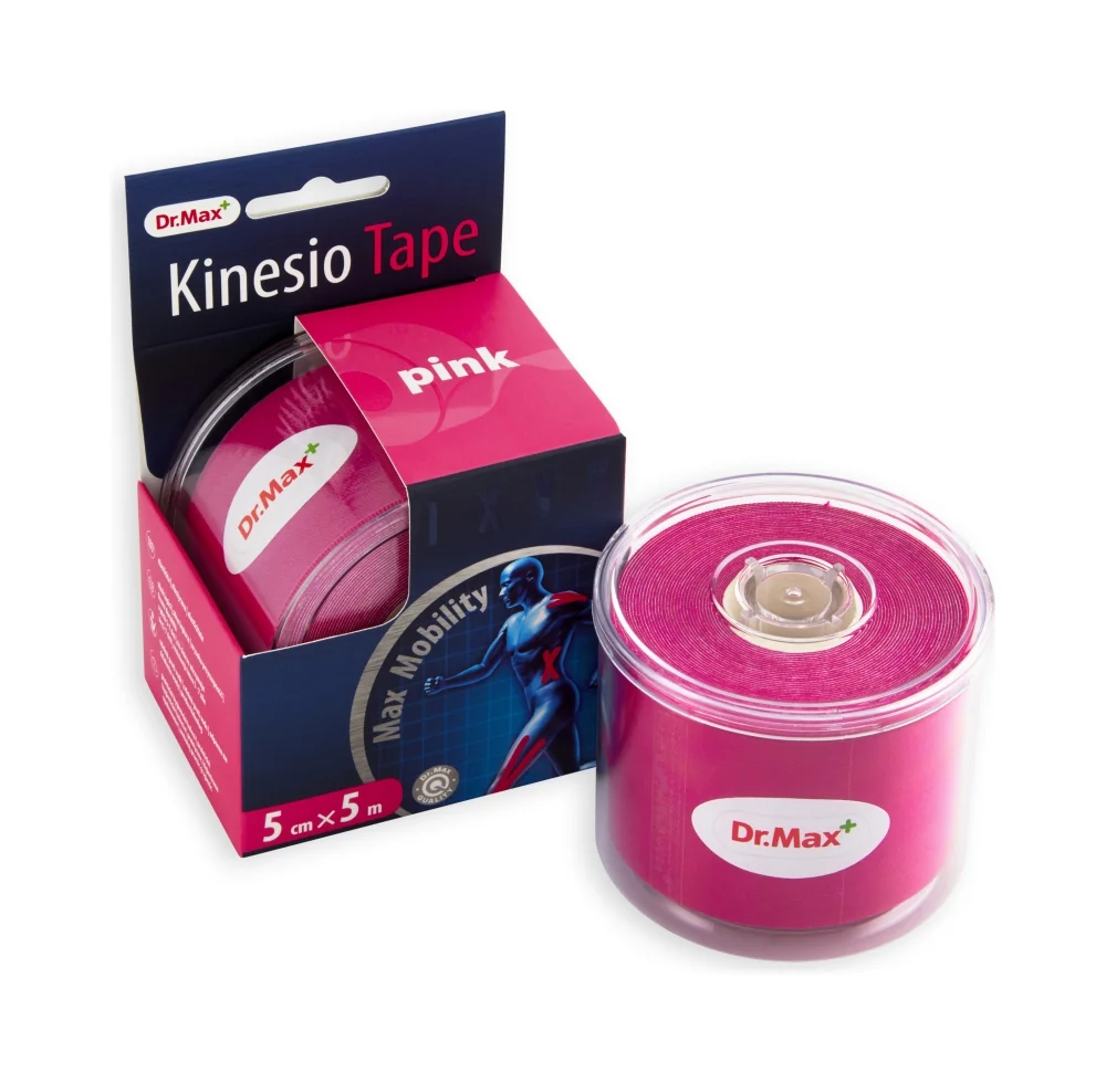 Dr.Max Kinesio Tape Pink 1×1 ks, elastická páska