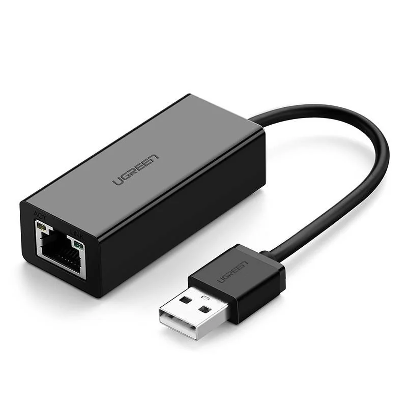 Ugreen CR110 sieťový adaptér USB 2.0 - RJ45, čierny