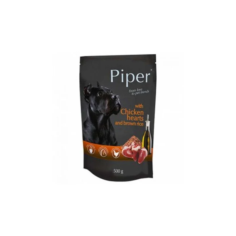 PIPER ADULT 500g kapsička pre psov kuracie srdce a hnedá ryža