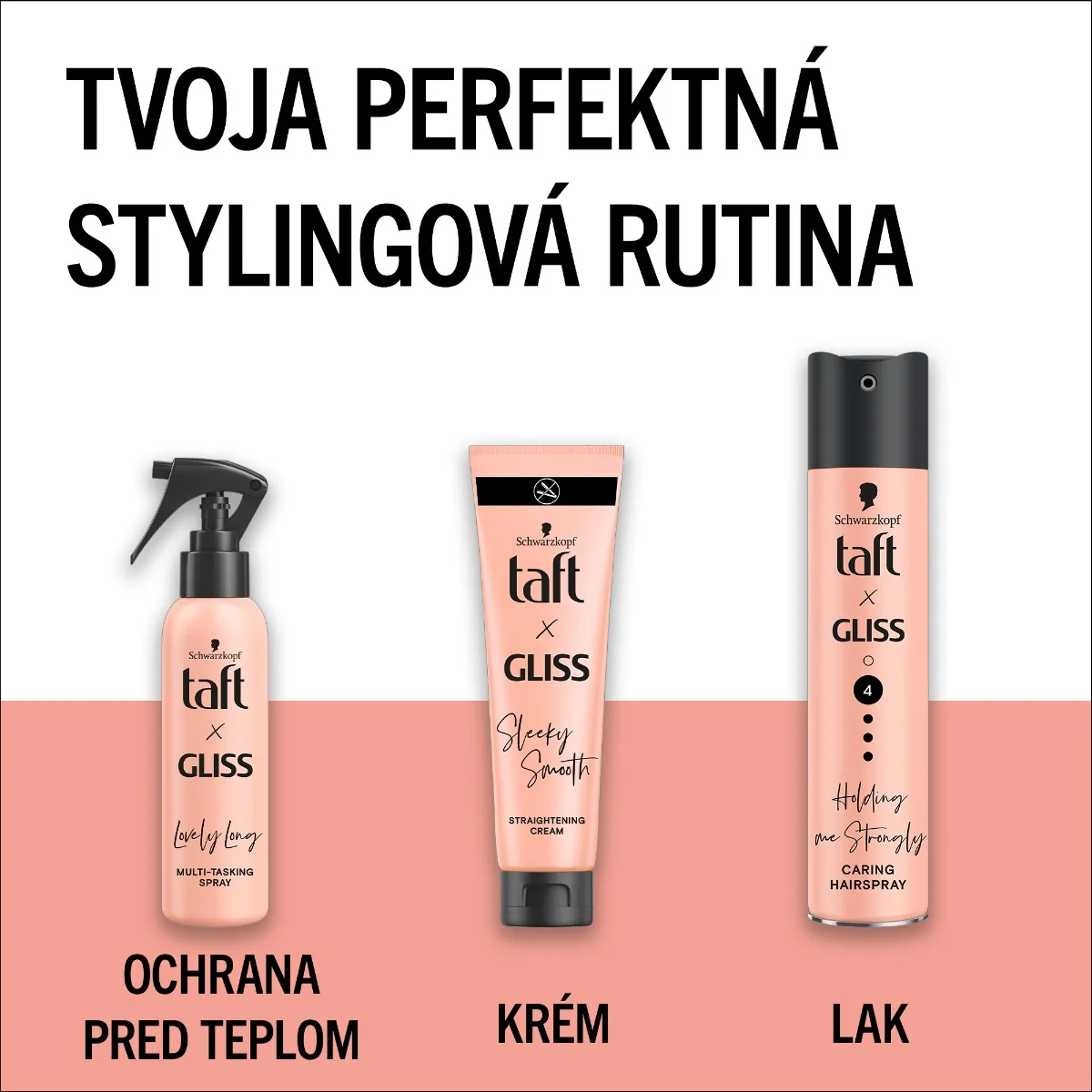 Schwarzkopf Taft x Gliss ošetrujúci lak na vlasy 1×250 ml, lak na vlasy