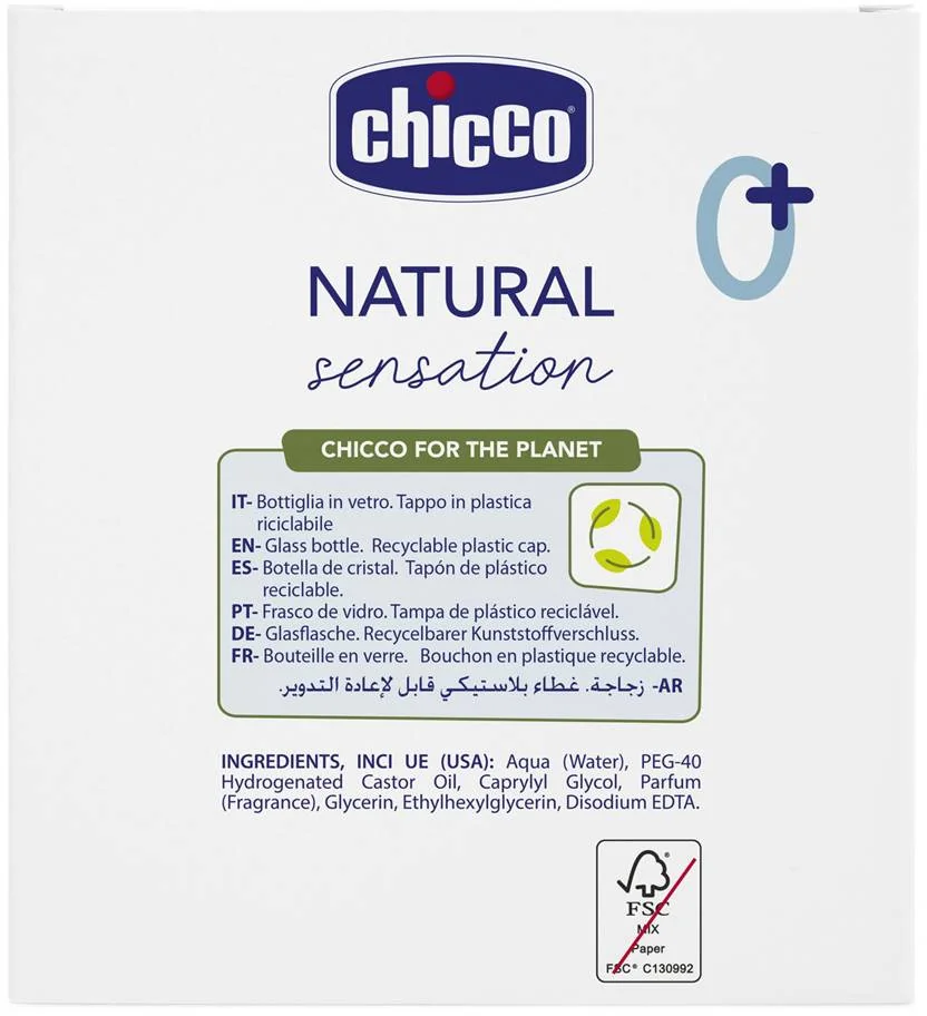 CHICCO Voda detská parmufovaná Natural Sensation 100ml, 0m+ 1×100 ml, detská parfumovaná voda