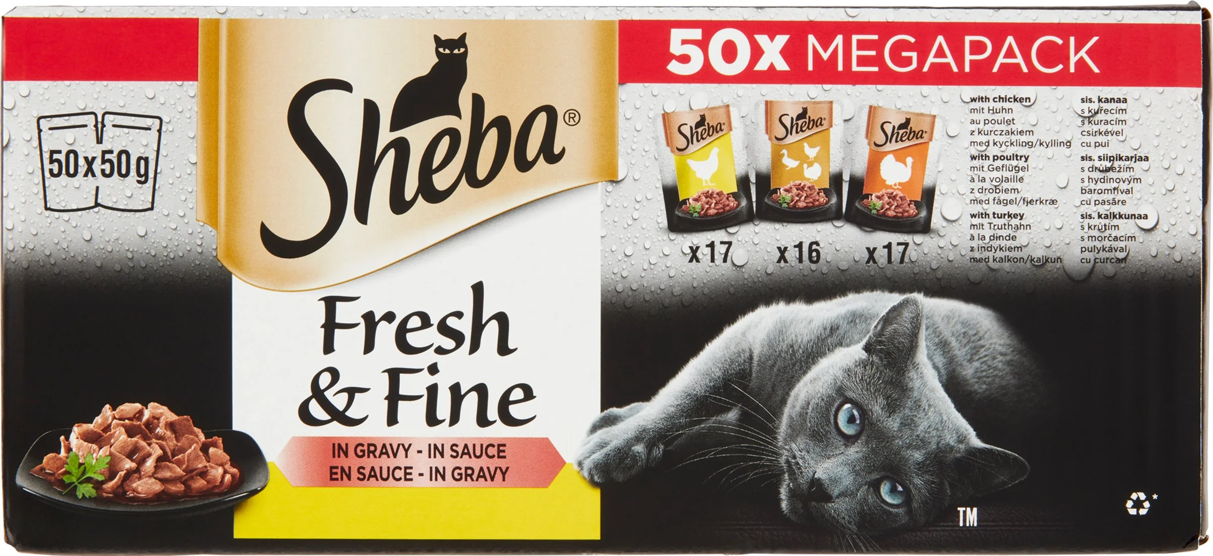 SHEBA Kapsička pre mačky Fresh&Fine Hydina 1×50ks, kapsička hydina, 50g